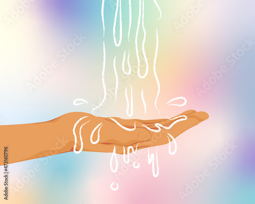 washing hands with water