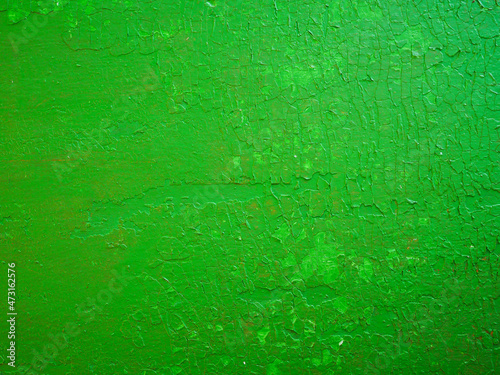 Texture background of green peeling paint.