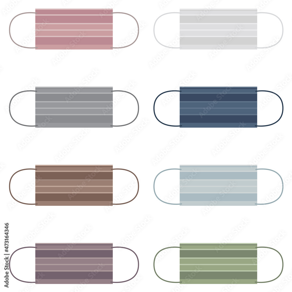 おしゃれ不織布カラーマスクのイラスト素材 ベクター Stock Vector Adobe Stock