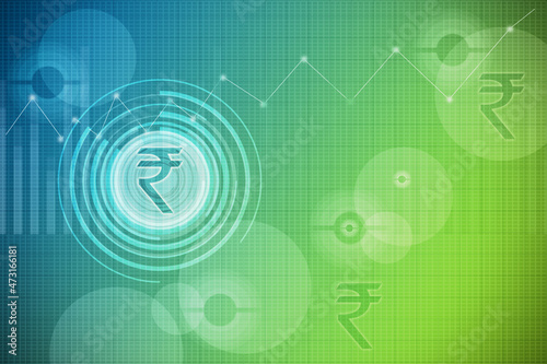 2d illustration rupee indian money rupay business background 