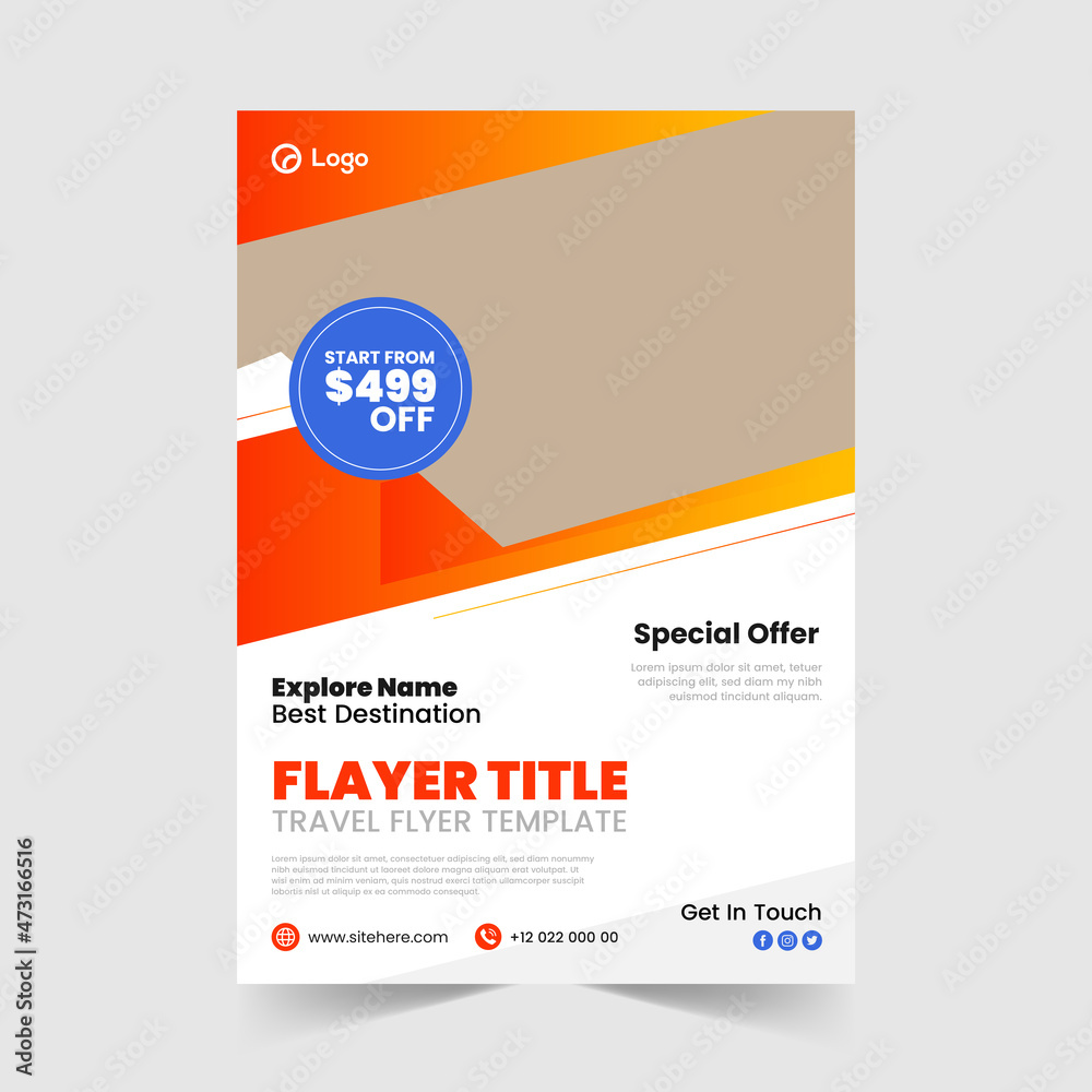 Business travel flyer design template