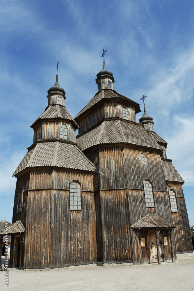 church of the holy trinity. Ukraine, Zaporozhye.  Center of Ukrainian Cossacks, a historical and cultural complex 