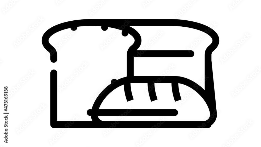 bakery department animated line icon bakery department sign. isolated on white background bakery department animated line icon bakery department sign. isolated on white background