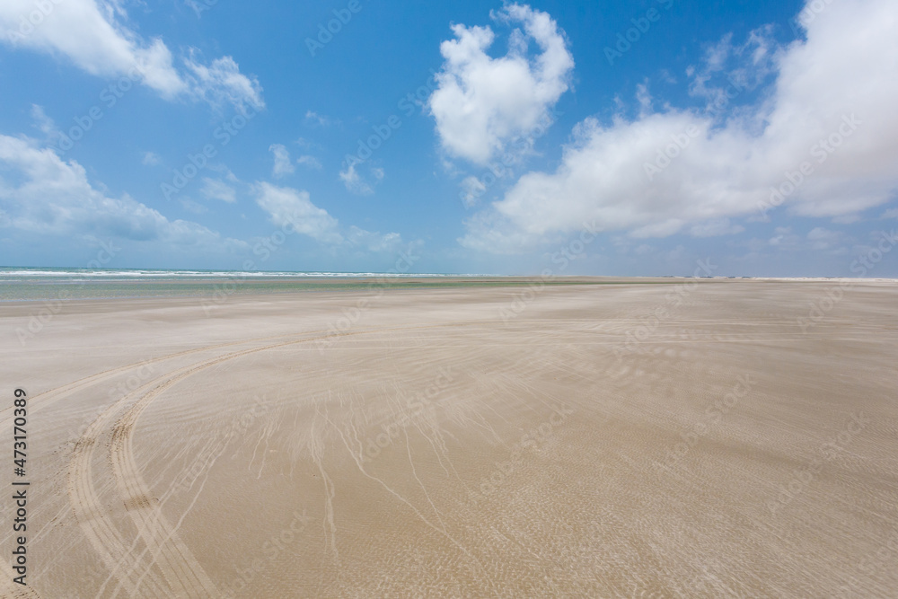 White sand dunes panorama from Lencois Maranhenses National Park, Brazil.