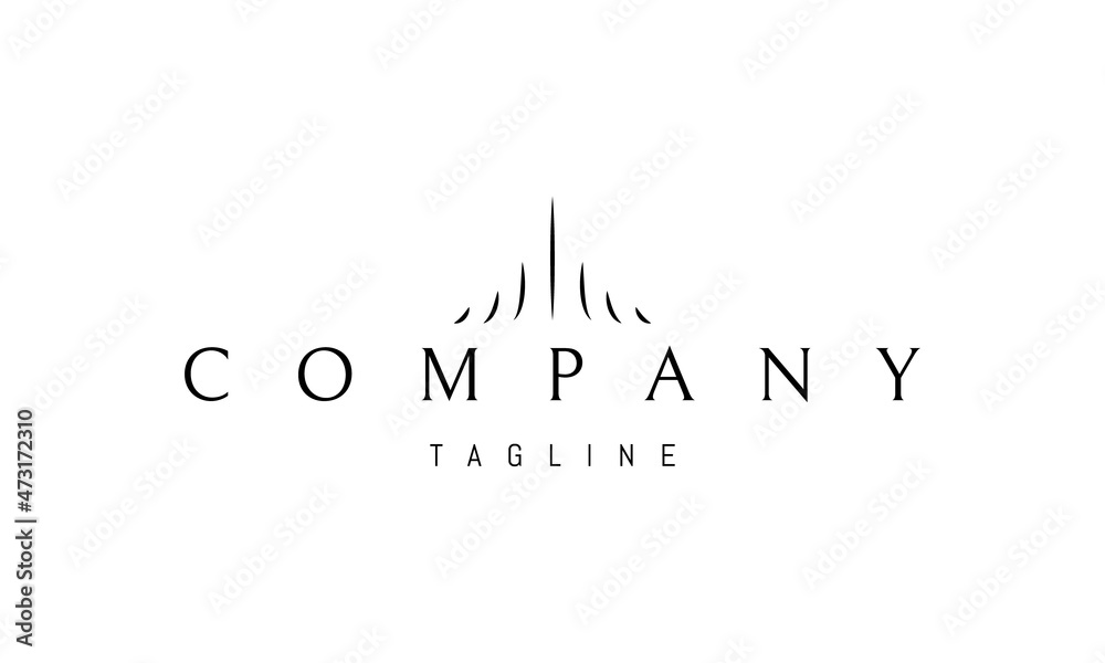 Vector logo on which an abstract image of a tower from ascending lines. Vector logo on which an abstract image of a tower from ascending lines.