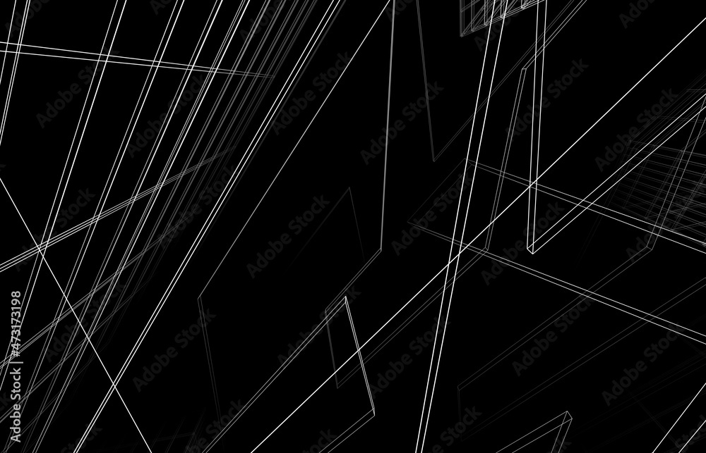 Abstract architecture 3d illustration digital drawing Abstract architecture 3d illustration digital drawing
