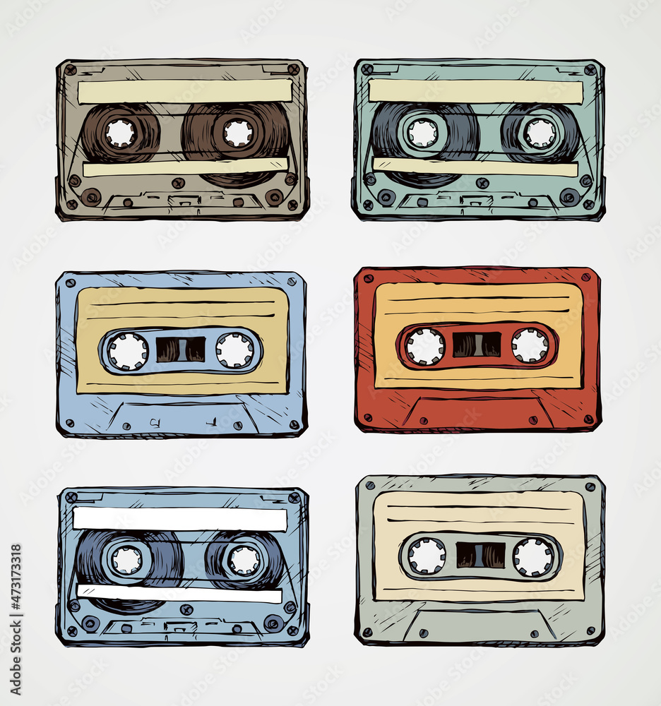 Fototapeta premium Cassette. Vector drawing