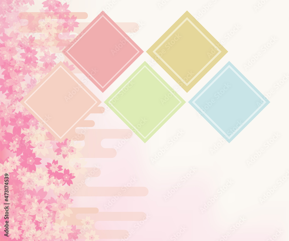 春の大売り出しバナーセット、桜とエ霞の和風イメージ、336x280 春の大売り出しバナーセット、桜とエ霞の和風イメージ、336x280