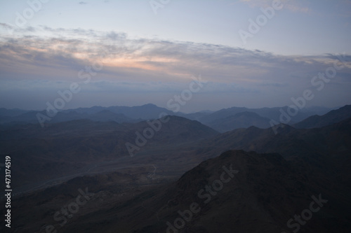 Egypt. View from Mount Sinai in the morning at sunrise.