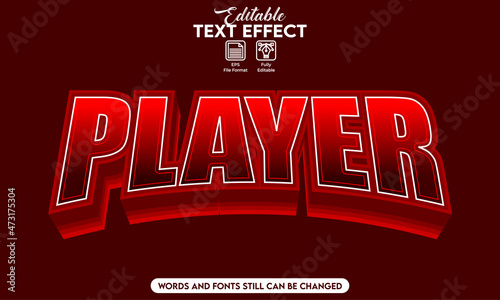 Editable text effect players esports style