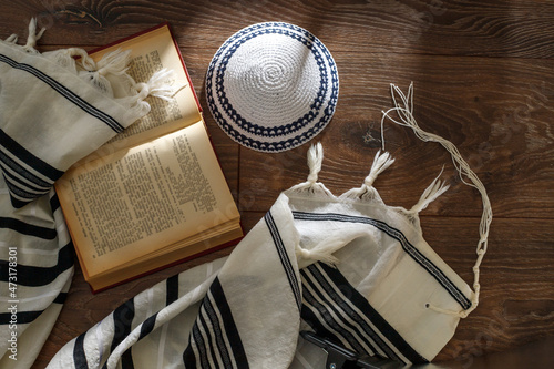 Fotografia Jewish traditional prayer supplies