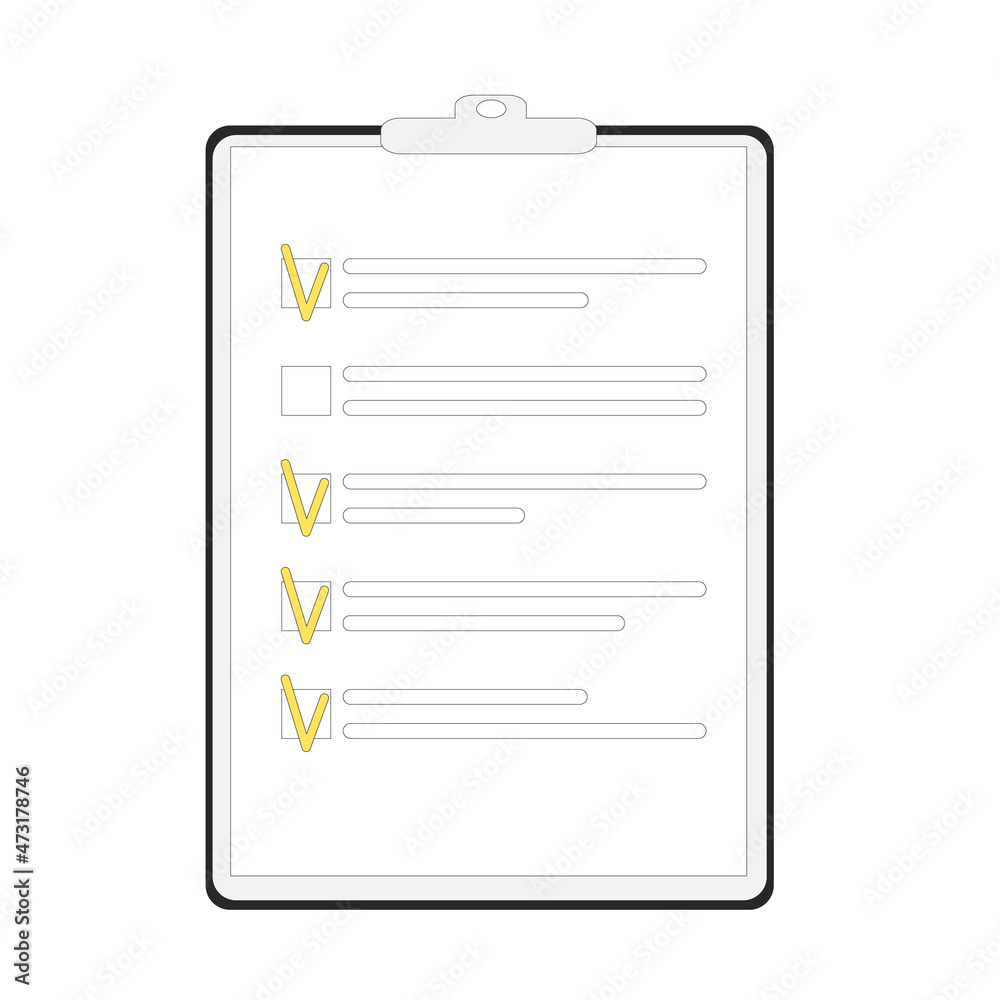 Survey clipboard. Quality test Survey clipboard. Quality test