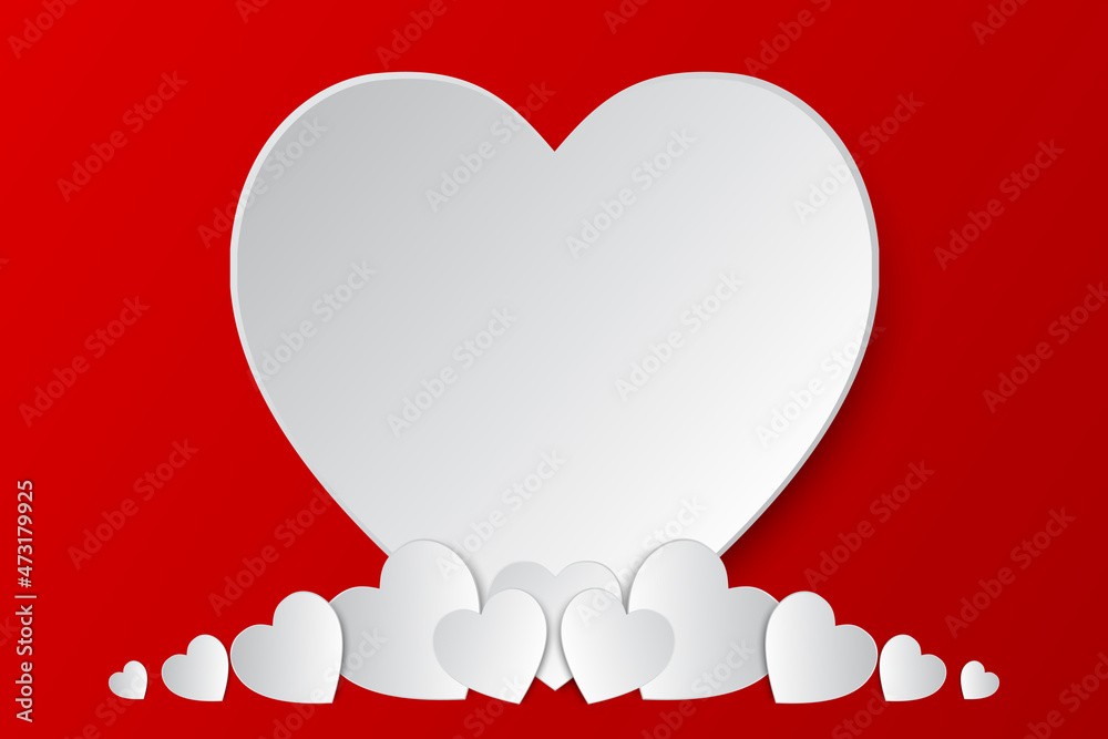 valentines day abstract background with paper cut hearts.vector valentines day abstract background with paper cut hearts.vector