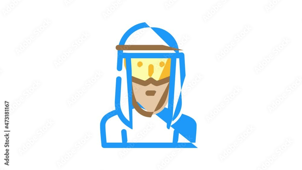 arab muslim guy animated color icon arab muslim guy sign. isolated on white background arab muslim guy animated color icon arab muslim guy sign. isolated on white background