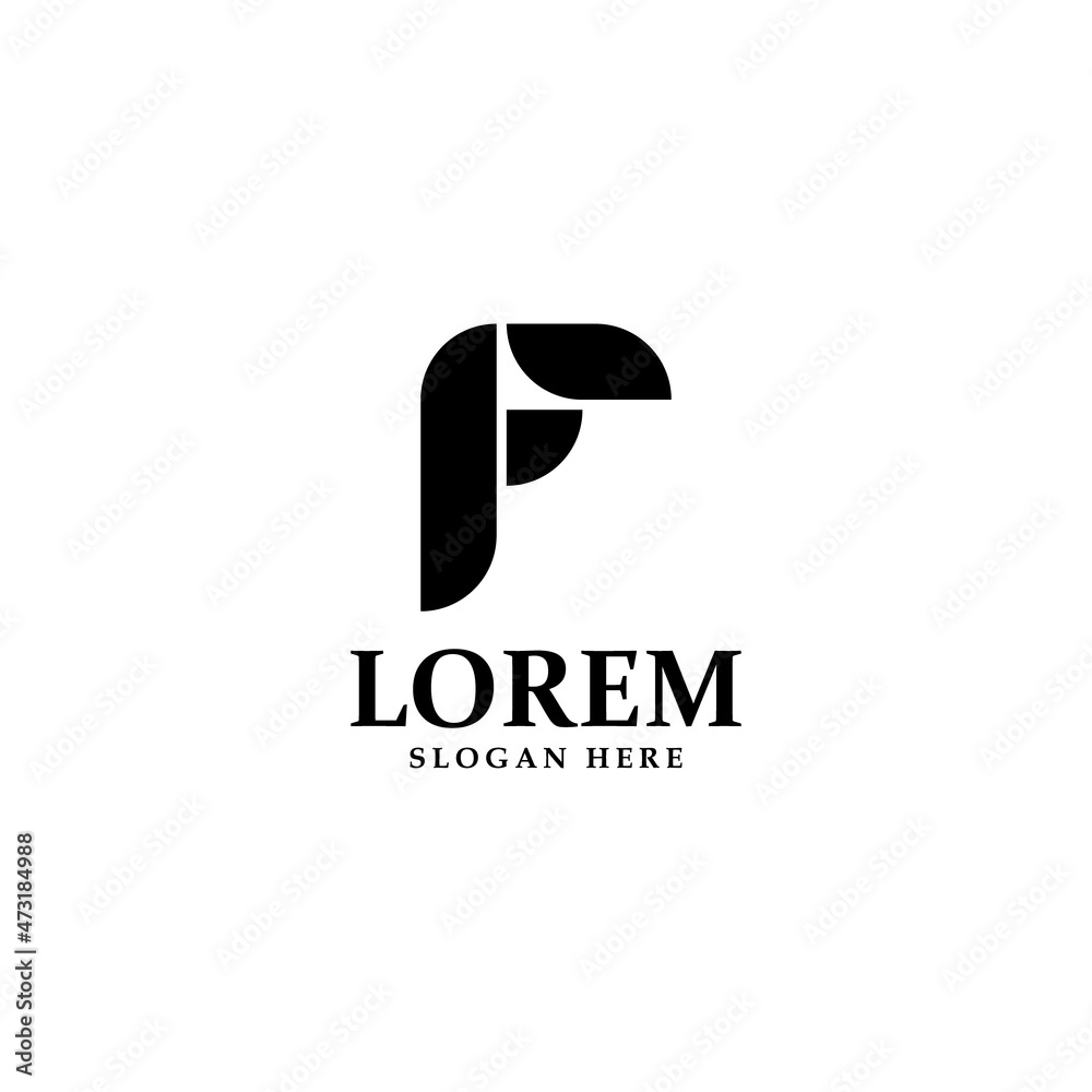 Abstract initial f monogram logo design template