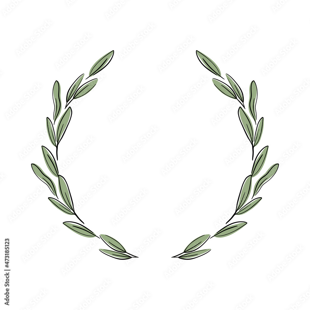 Vector decorative wreath olive branch.For labels, packaging Vector decorative wreath olive branch.For labels, packaging