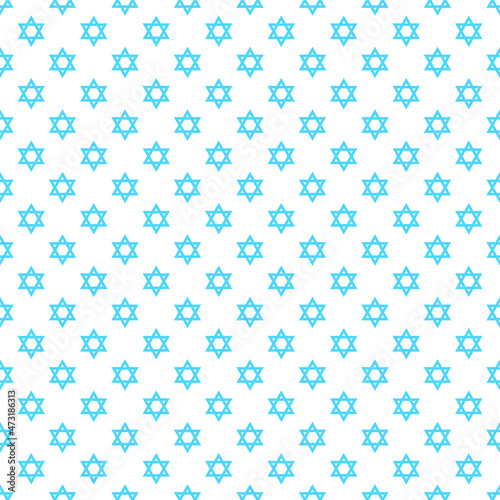 Magen David star pattern vector illustration. Jewish Israeli symbol pattern, ornament. Star of David background.