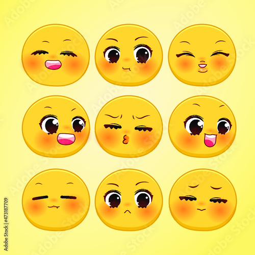 set of smiles emoticon