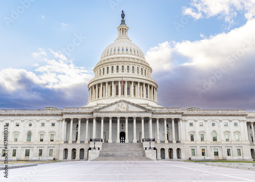 United States Capital building with stairs leading to the entrance photo