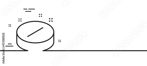 Medical tablet line icon. Medicine drugs sign. Pharmacy medication symbol. Minimal line illustration background. Medical tablet line icon pattern banner. White web template concept. Vector