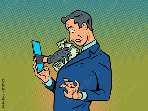 Online theft of electronic money, hacking and Internet crime