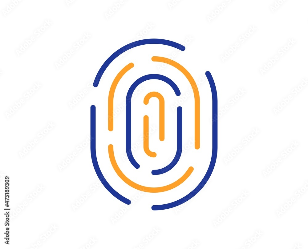Fingerprint line icon. Finger print scan sign. Biometric identity symbol. Colorful thin line outline concept. Linear style fingerprint icon. Editable stroke. Vector Fingerprint line icon. Finger print scan sign. Biometric identity symbol. Colorful thin line outline concept. Linear style fingerprint icon. Editable stroke. Vector