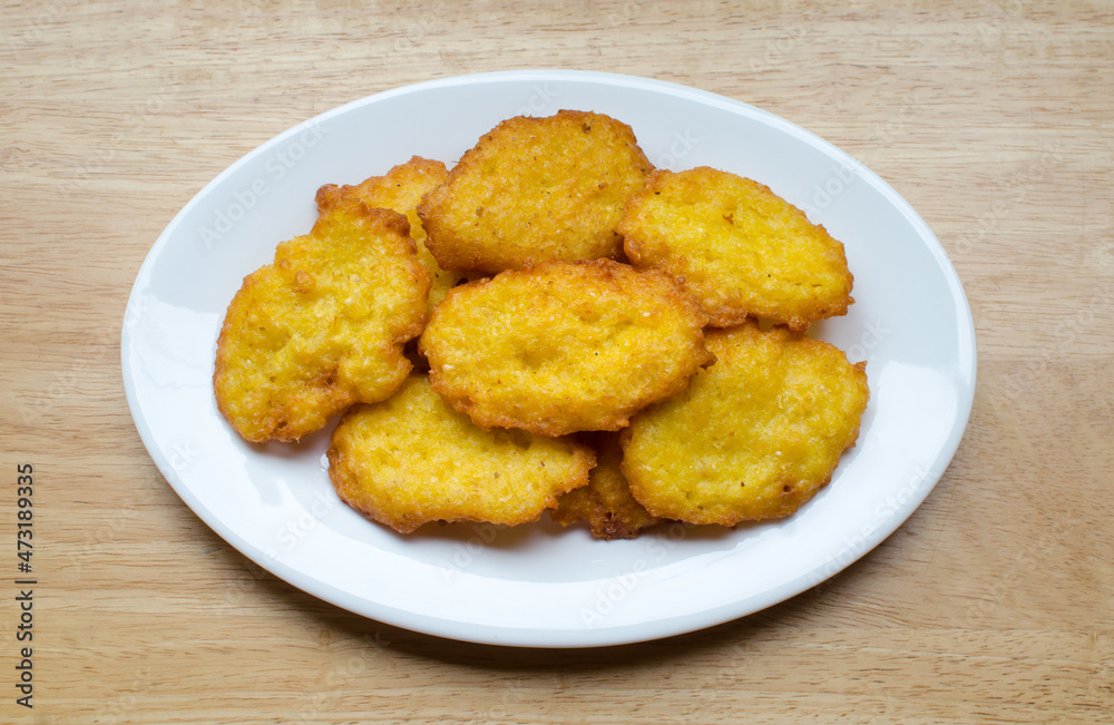 Traditional panamanian fritters made of sweet corn Traditional panamanian fritters made of sweet corn