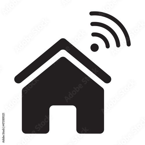 Smart home and remote control icon in simple style on white background.