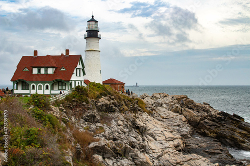 Lighthouse on a rocky coast