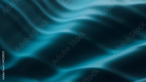 Abstract 3d render background luxury white cloth or liquid wave or wavy folds of grunge silk texture satin velvet material, luxurious background or elegant wallpaper, teal.