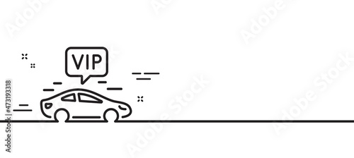 Vip transfer line icon. Very important person transport sign. Luxury taxi symbol. Minimal line illustration background. Vip transfer line icon pattern banner. White web template concept. Vector