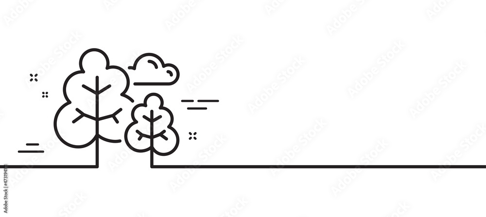 Tree line icon. Forest plants sign. Nature symbol. Minimal line illustration background. Tree line icon pattern banner. White web template concept. Vector Tree line icon. Forest plants sign. Nature symbol. Minimal line illustration background. Tree line icon pattern banner. White web template concept. Vector