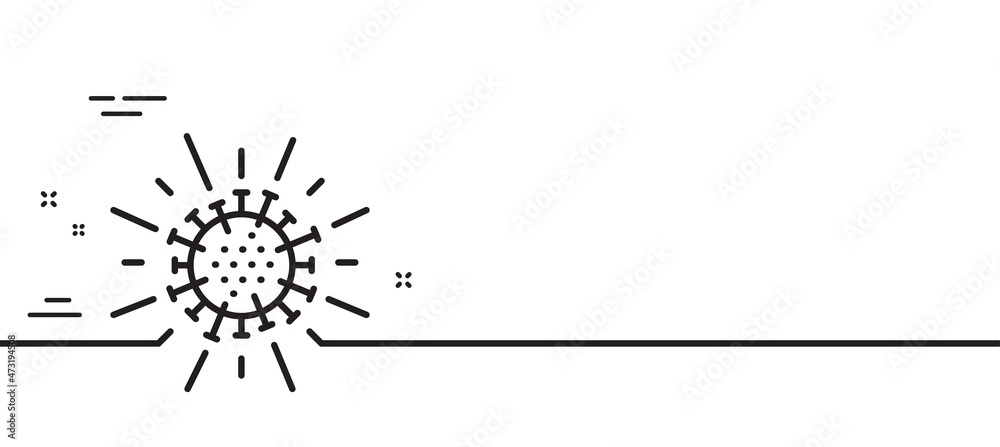 Coronavirus line icon. Covid-19 pandemic virus sign. Corona virus symbol. Minimal line illustration background. Coronavirus line icon pattern banner. White web template concept. Vector Coronavirus line icon. Covid-19 pandemic virus sign. Corona virus symbol. Minimal line illustration background. Coronavirus line icon pattern banner. White web template concept. Vector