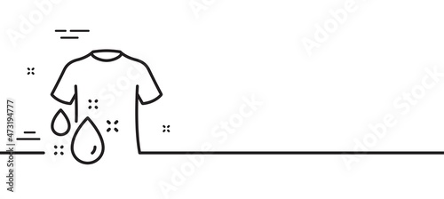 Wash t-shirt line icon. Laundry shirt sign. Clothing cleaner symbol. Minimal line illustration background. Wash t-shirt line icon pattern banner. White web template concept. Vector