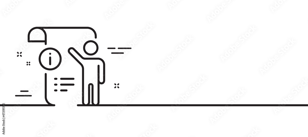 Manual doc line icon. Technical instruction sign. Minimal line illustration background. Manual doc line icon pattern banner. White web template concept. Vector