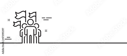 Wallpaper Mural Leadership line icon. Success flag sign. Teamwork symbol. Minimal line illustration background. Leadership line icon pattern banner. White web template concept. Vector Torontodigital.ca