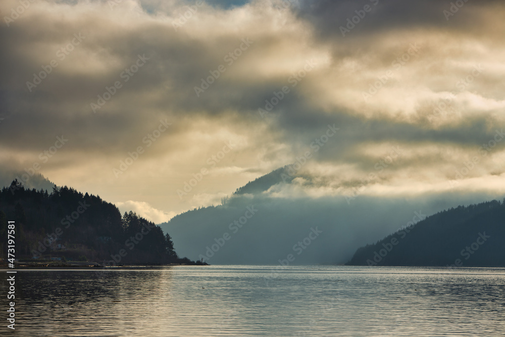 Sproat Lake on a foggy December day in December 2021