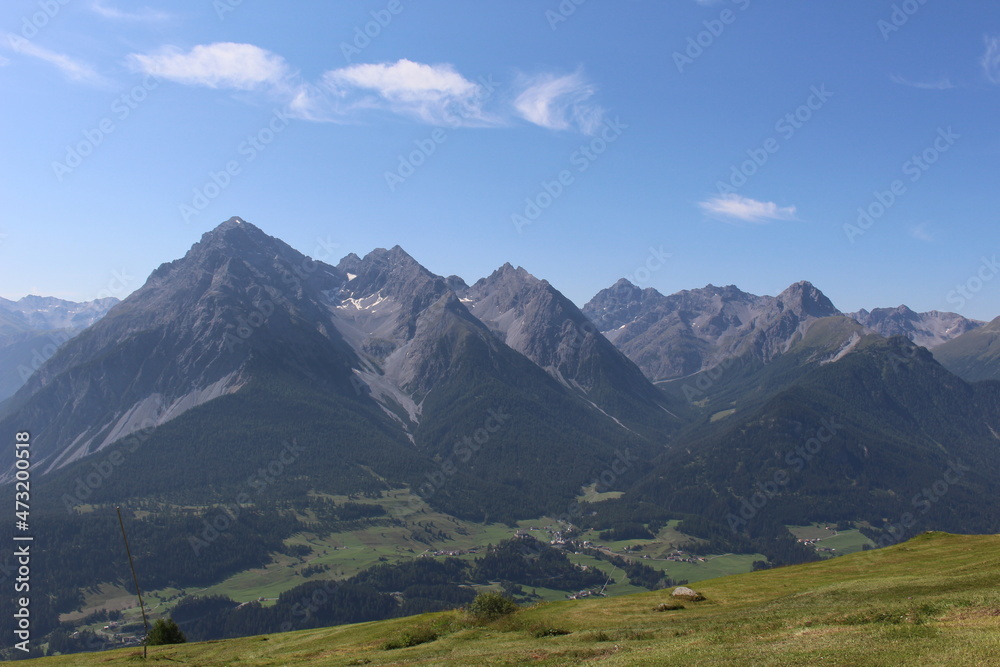 Der Blick ins Engadin in den Schweizer Alpen.