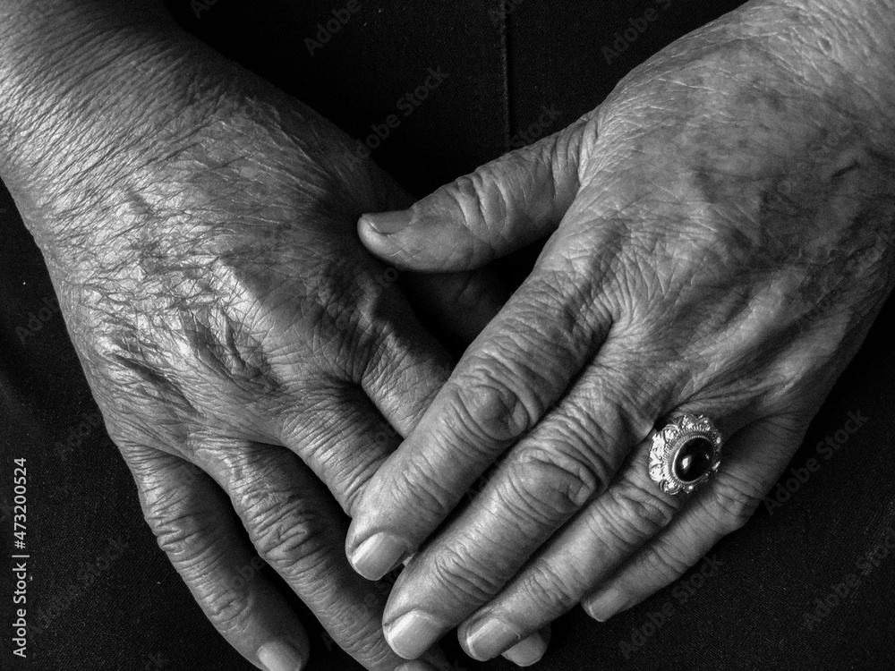 Fototapeta premium hands of an old lady