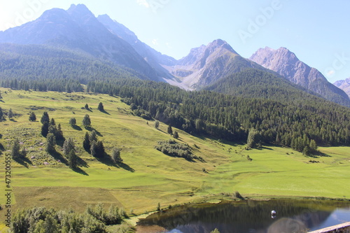 Der Blick ins Engadin in den Schweizer Alpen.