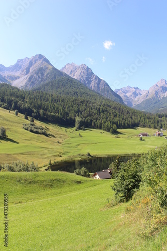 Der Blick ins Engadin in den Schweizer Alpen.