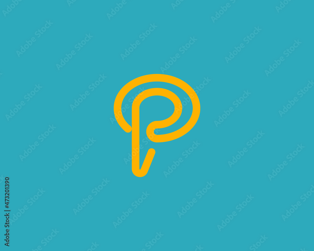 Abstract letter P logo icon design in minimalistic style illustration. Unusual linear alphabet, font, emblem vector sign symbol logotype. Abstract letter P logo icon design in minimalistic style illustration. Unusual linear alphabet, font, emblem vector sign symbol logotype.