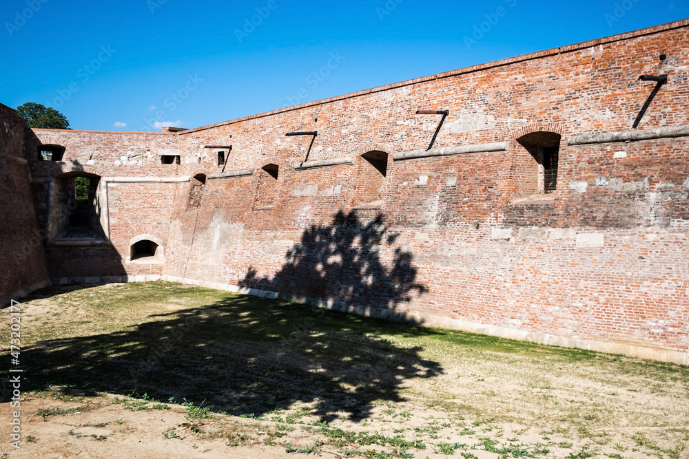 Exterior view of the fortification wall of Oradea fortress. Romania.