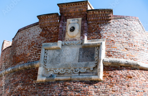 Exterior view of the fortification wall of Oradea fortress. Romania.