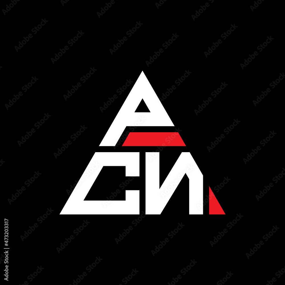PCN triangle letter logo design with triangle shape. PCN triangle logo design monogram. PCN triangle vector logo template with red color. PCN triangular logo Simple, Elegant, and Luxurious Logo... - obrazy, fototapety, plakaty 