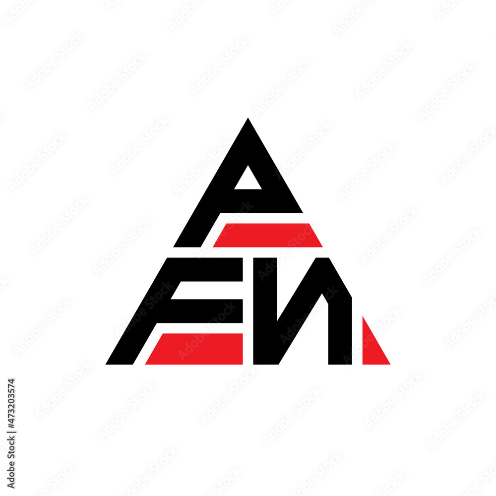 PFN triangle letter logo design with triangle shape. PFN triangle logo design monogram. PFN triangle vector logo template with red color. PFN triangular logo Simple, Elegant, and Luxurious Logo...