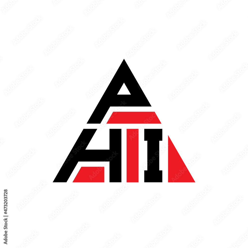 PHI triangle letter logo design with triangle shape. PHI triangle logo design monogram. PHI triangle vector logo template with red color. PHI triangular logo Simple, Elegant, and Luxurious Logo...