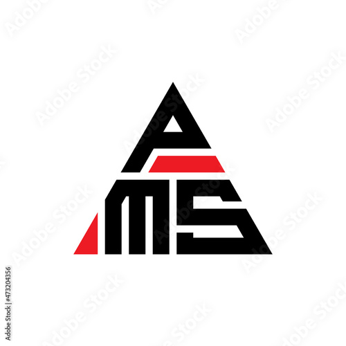 PMS triangle letter logo design with triangle shape. PMS triangle logo design monogram. PMS triangle vector logo template with red color. PMS triangular logo Simple, Elegant, and Luxurious Logo...