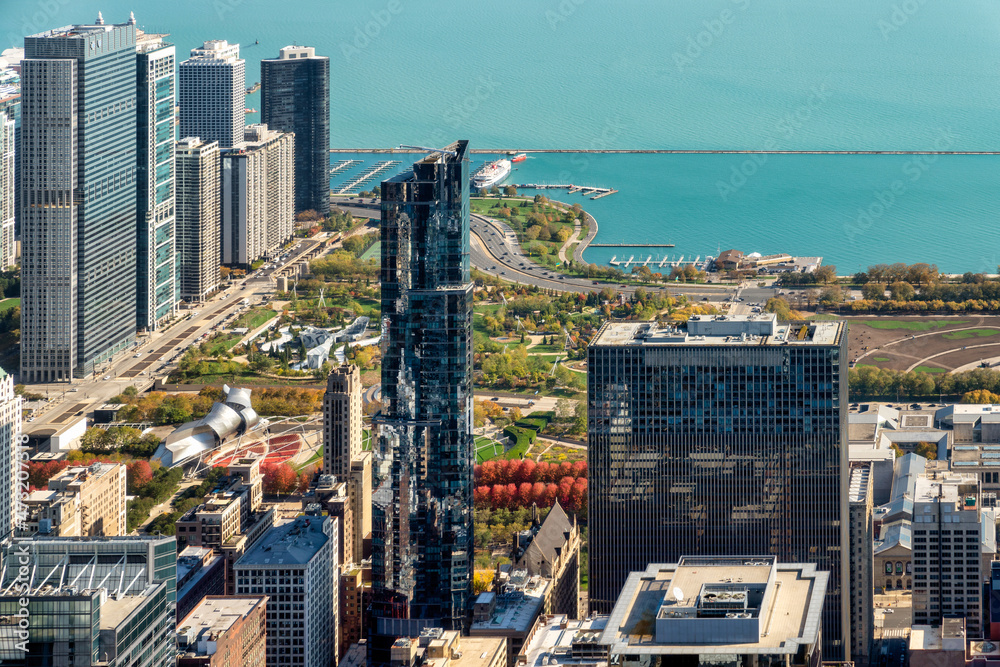 Fototapeta premium Aerial view of Chicago