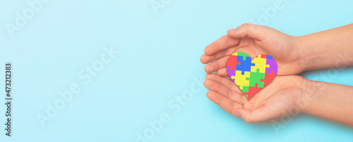 Autism spectrum with puzzle concept